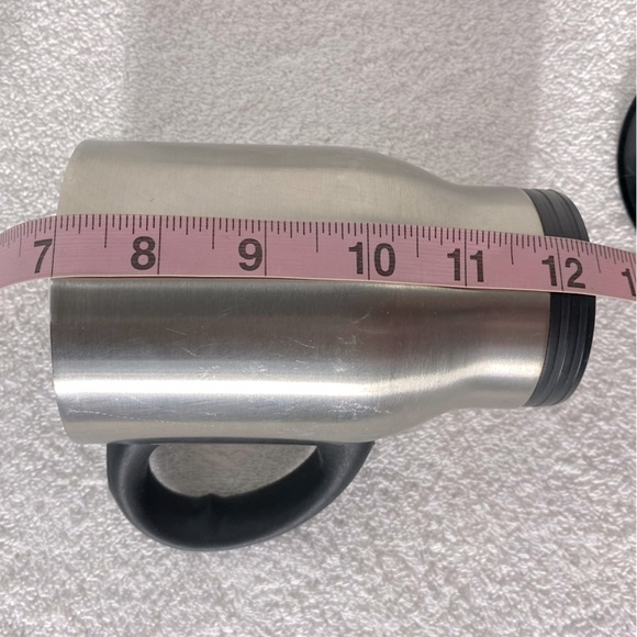 Eddie Bauer Silver Tone Metal Insulated Travel Mug With Handle - Picture 2 of 13